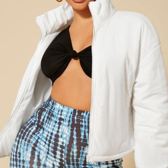 Shein Women's White Lightweight Puffer Jacket size small - Picture 3 of 5